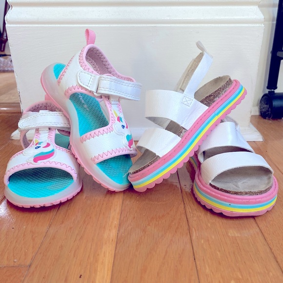 Carter's Other - Carters Toddler Girls Sandals Size 6 & 7 White, Pink, Straps, Light Up, Unicorns
